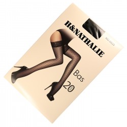 Bas Dentelle Petits Pois SEXY 20DEN Noir