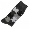 Pack de 2 Chaussettes Homme Classique Puzzle Coton Gris Anthracite