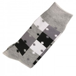 Pack de 2 Paires Chaussettes Homme Classique Puzzle Coton Gris