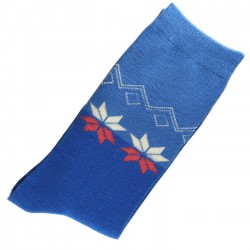 Pack de 2 Paires Chaussettes Femme Coton Bicolore Bleu/Turquoise