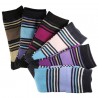 Pack de 6 Paires Chaussettes Mixte Coton Rayée Multicolore