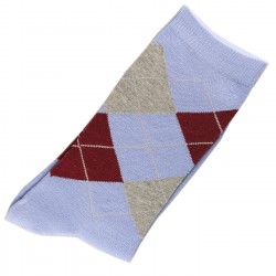 Pack de 2 Paires Chaussettes Femme Coton Ecossais bleu