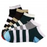 Pack de 12 Paires Socquettes Assorties Coton Rayée Homme T.U.