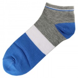 Pack de 3 Paires Socquettes Coton Tricolore Mixte T.U. Bleu Azur