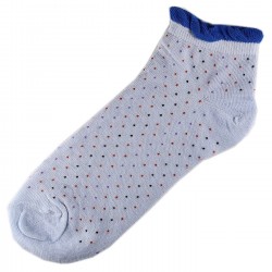 Pack de 3 Paires Socquettes Coton Petits Pois Femme T.U. Bleu