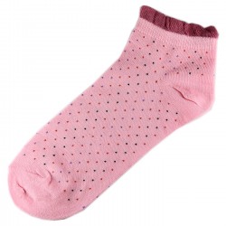 Pack de 3 Paires Socquettes Coton Petits Pois Femme T.U. Rose