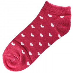 Pack de 3 Paires Socquettes Coton Coeur Femme T.U. Fuchsia