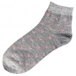 Pack de 3 Paires Chaussettes Coton Coeur Femme T.U. Gris