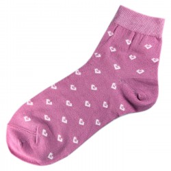 Pack de 3 Paires Chaussettes Coton Coeur Femme T.U. Rose Dragée