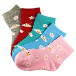 Pack de 6 Paires Chaussettes Assorties Fille Coton Motifs Fleurs