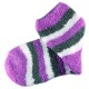 Pack de 3 Paires Chaussettes Chaudes Polaire Motif Rayée Mauve