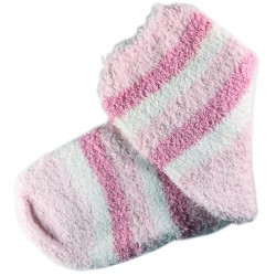 Pack de 3 Paires Chaussettes Chaudes Polaire Motif Rayée Rose