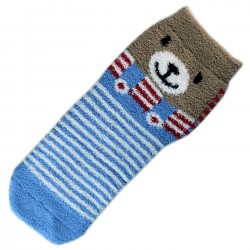 Pack de 3 Paires Chaussettes Chaudes Polaire Motif Animal Bleu