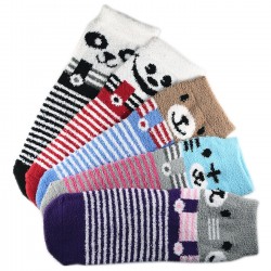 Pack de 5 Paires Chaussettes Chaudes Assorties Polaire Motif Animal