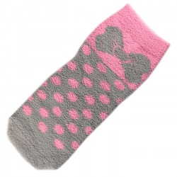 Pack de 3 Paires Chaussettes Chaudes Polaire Motif Noeud Papillon Gris