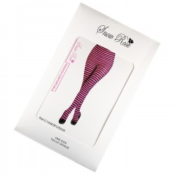 Collant Fantaisie Rayée Noir et Fuschia T.U.