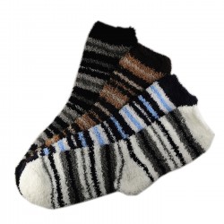 Pack de 4 Paires Chaussettes Chaudes Assorties Polaire Motif Rayée T.U.