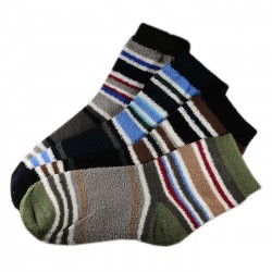 Pack de 4 Paires Chaussettes Chaudes Assorties Polaire Motif Rayée T.U.