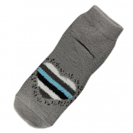 Pack de 2 Paires Chaussettes Chaudes Polaires Motif Cœur Gris T.U.