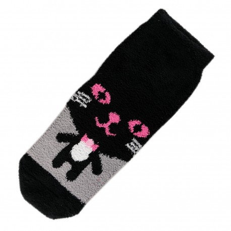 Pack de 2 Paires Chaussettes Chaudes Polaires Motif Dessin Animé Noir T.U.