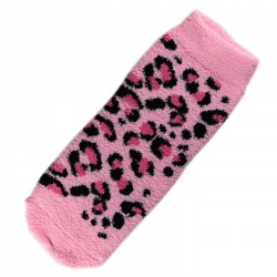 Pack de 2 Paires Chaussettes Chaudes Polaires Motif Panthère Rose T.U.