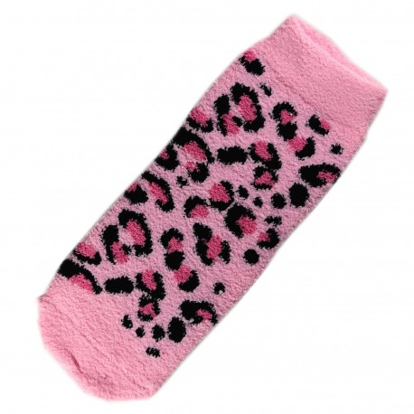 Pack de 2 Paires Chaussettes Chaudes Polaires Motif Panthère Brun T.U.