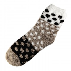 Pack de 2 Paires Chaussettes Chaudes Polaire Motif Petit Pois T.U.