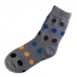 Pack de 2 Paires Chaussettes Chaudes Polaires Mixte Motif Petit Pois T.U.