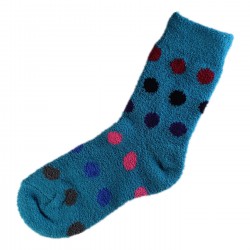 Pack de 2 Paires Chaussettes Chaudes Polaires Mixte Motif Petit Pois T.U.