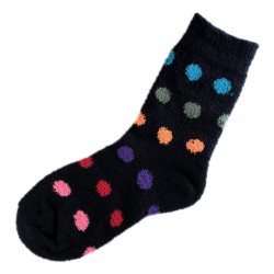 Pack de 2 Paires Chaussettes Chaudes Polaires Mixte Motif Petit Pois T.U.