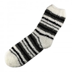 Pack de 2 Paires Chaussettes Chaudes Polaire Motif Rayée T.U.