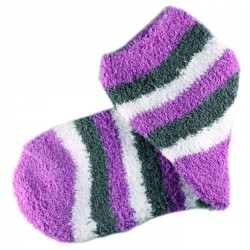 Pack de 2 Paires Chaussettes Chaudes Polaire Motif Rayée