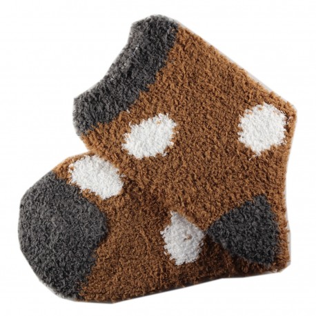 Pack de 2 Paires Chaussettes Chaudes Polaire Motif à Pois