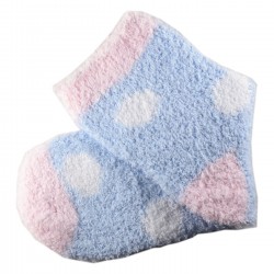 Pack de 2 Paires Chaussettes Chaudes Polaire Motif à Pois