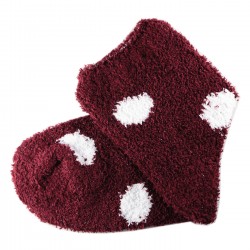 Pack de 2 Paires Chaussettes Chaudes Polaire Motif à Pois