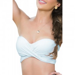 Haut de maillot de bain bandeau effet drapé Style 6848 - Blanc