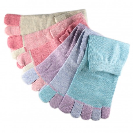 Pack de 6 Paires Socquettes à doigts Assorties T.U.