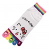 Pack de 2 Paires Socquettes à doigts CHAT Love Cat Blanc T.U.