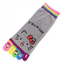 Pack de 2 Paires Socquettes à doigts CHAT Love Cat Gris T.U.