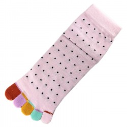 Pack de 2 Paires Socquettes à doigts à Pois Rose T.U.