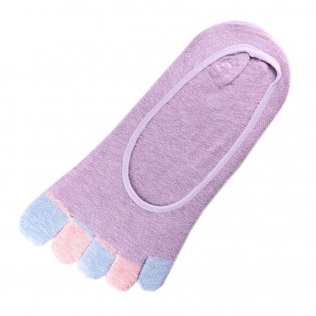 Pack de 2 Paires Socquettes INVISIBLE à doigts Mauve T.U.