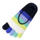 Pack de 2 Paires Socquettes INVISIBLE à doigts Rayures Multicolores Assorties T.U.