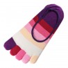 Pack de 2 Paires Socquettes INVISIBLE à doigts Rayures Multicolores Violet T.U.