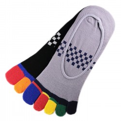 Pack de 2 Paires Socquettes INVISIBLE à doigts Assorties T.U.