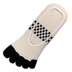 Pack de 2 Paires Socquettes INVISIBLE à doigts Beige T.U.