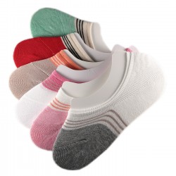 Pack de 6 Paires Socquettes Invisible Assorties Anti-dérapant T.U.