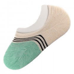 Pack de 12 Paires Socquettes Invisible Anti-dérapant Vert T.U.