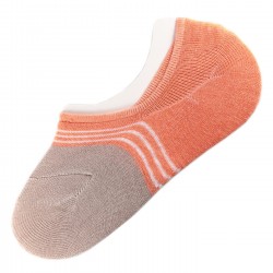 Pack de 12 Paires Socquettes Invisible Anti-dérapant Orange T.U.