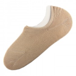 Pack de 12 Paires Socquettes Invisible Anti-dérapant Beige T.U.