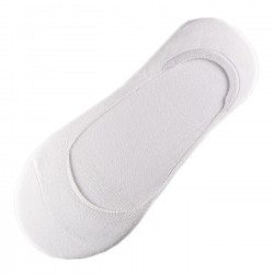 Pack de 12 Paires Socquettes Invisible Anti-dérapant Blanc T.U.